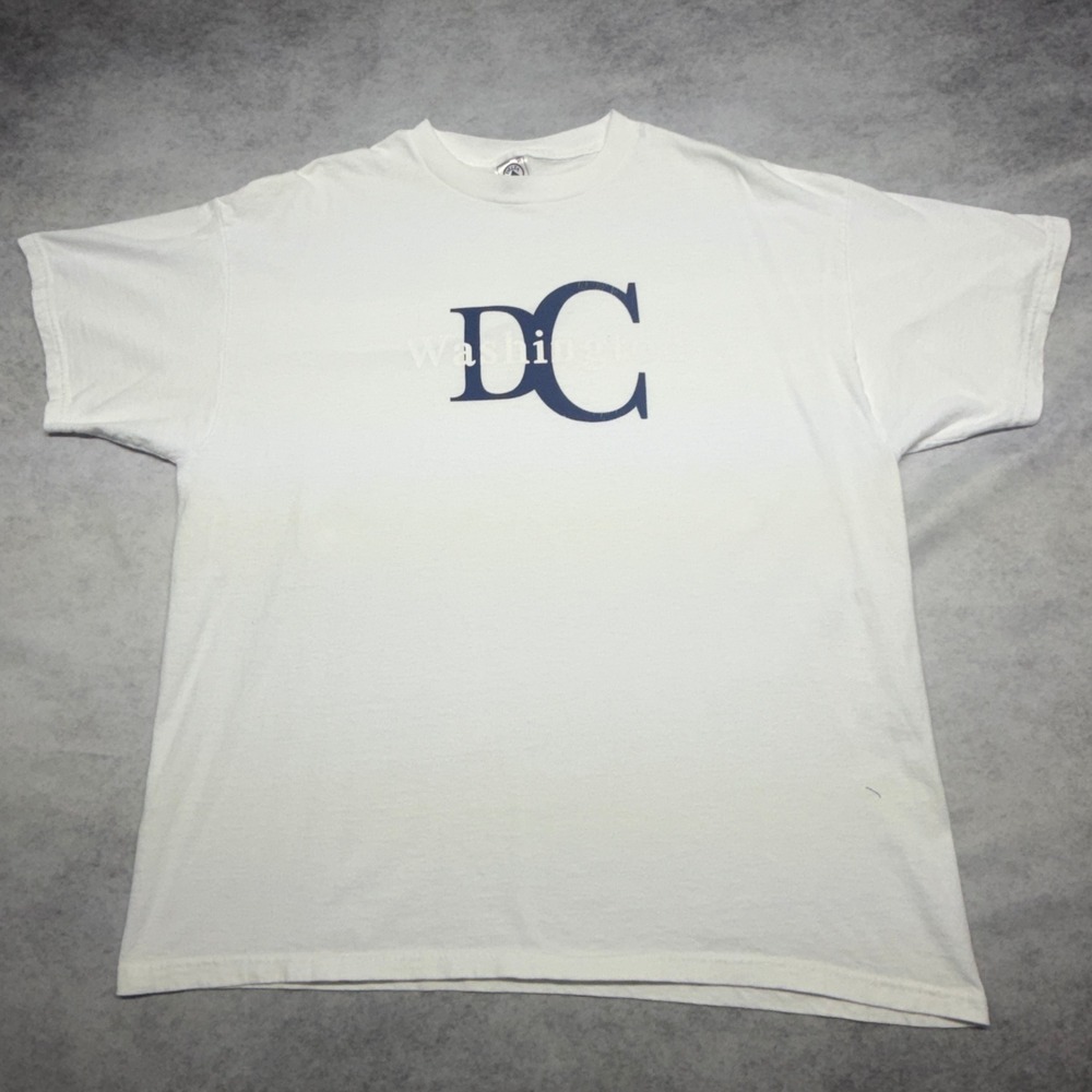 Vintage Washington DC T-Shirt Delta Pro Weight XL White Y2K Streetwear Boxy Fit‎